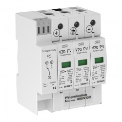 V20C3PHFS600, PV surge protection V20, 600 V DC with remote signalling, Type 2, surge arrestor with remote signalling, PV system